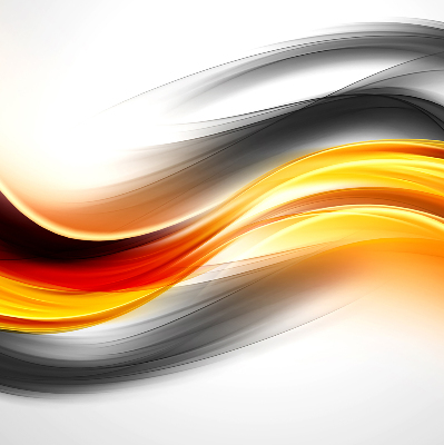 Blackout roller blind with orange waves pattern