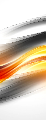 Blackout roller blind with orange waves pattern