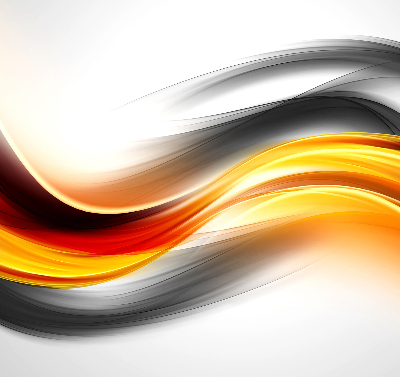 Blackout roller blind Orange waves