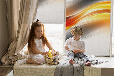 Blackout roller blind Orange waves