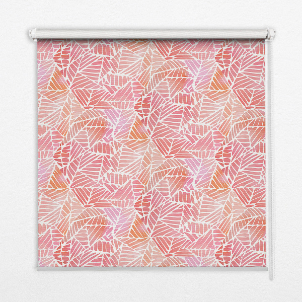 Blackout roller blind for window with striped triangles design