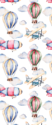 Fabric roller blind for window Airships and balloons