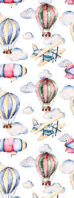 Fabric roller blind for window Airships and balloons