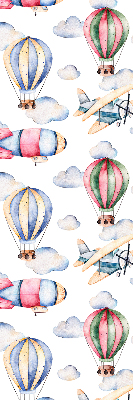 Fabric roller blind for window airships and balloons print