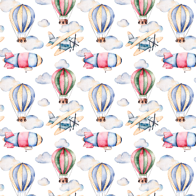 Fabric roller blind for window Airships and balloons