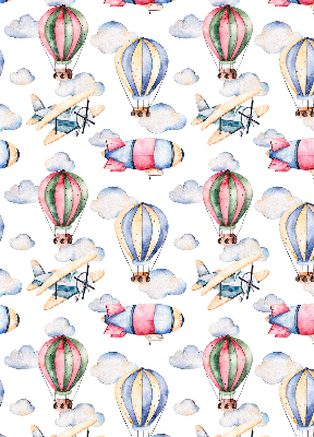 Fabric roller blind for window airships and balloons print