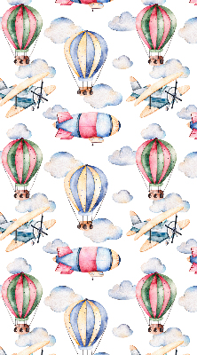 Fabric roller blind for window Airships and balloons