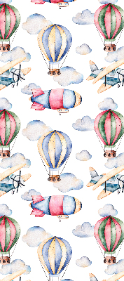 Fabric roller blind for window Airships and balloons