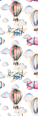 Fabric roller blind for window Airships and balloons