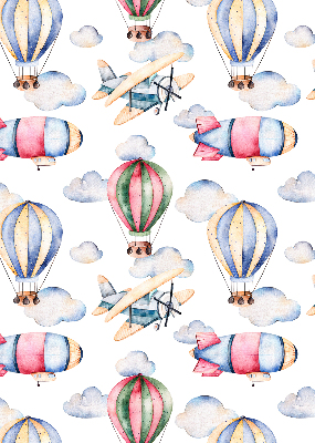 Fabric roller blind for window airships and balloons print