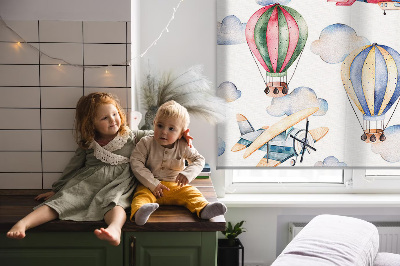 Fabric roller blind for window Airships and balloons