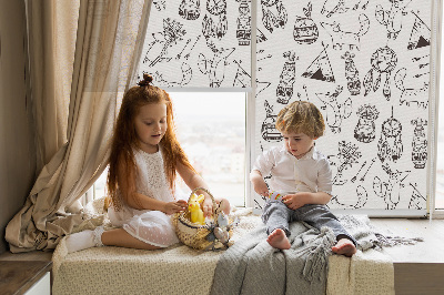 Blackout roller blind Drawn pictures