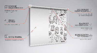 Blackout roller blind Drawn pictures