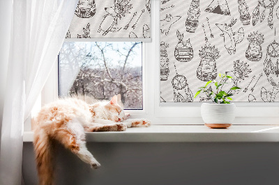 Blackout roller blind Drawn pictures