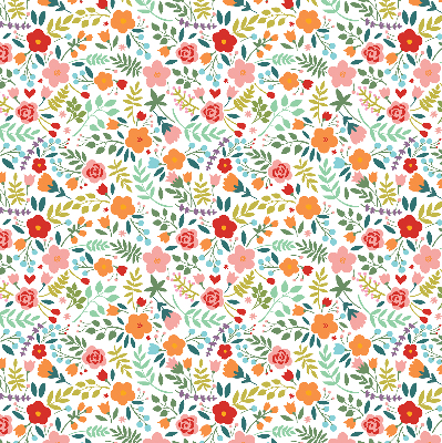 Blackout roller blind Painted flowers