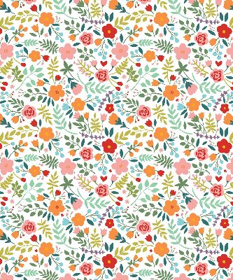 Blackout roller blind Painted flowers