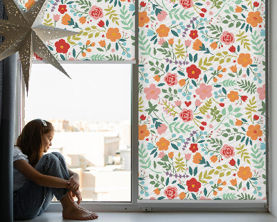 Blackout roller blind Painted flowers