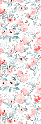 Blackout roller blind for window pink poppy pattern