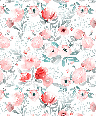 Blackout roller blind for window pink poppy pattern