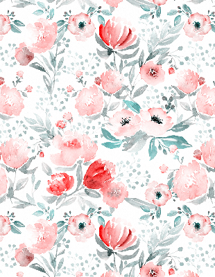 Blackout roller blind for window Pink poppy