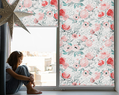 Blackout roller blind for window Pink poppy