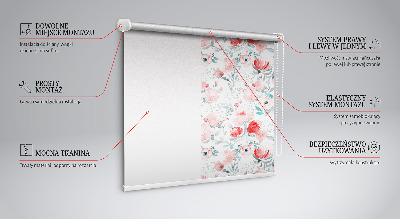 Blackout roller blind for window Pink poppy