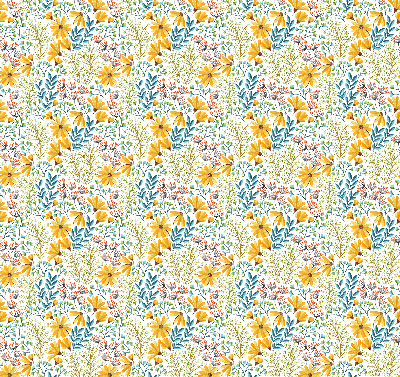 Fabric roller blind for window Flowers