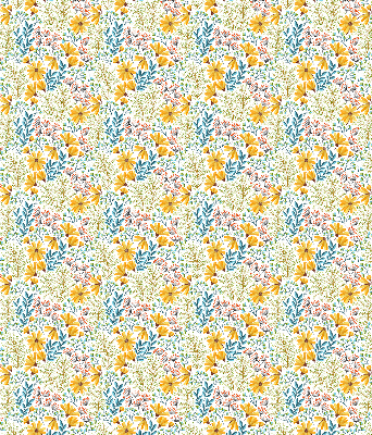 Fabric roller blind for window Flowers
