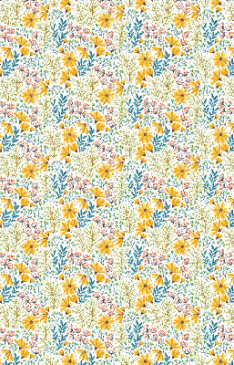 Fabric roller blind for window Flowers