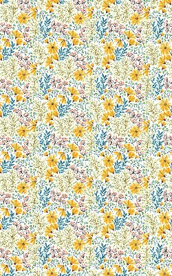 Fabric roller blind for window Flowers