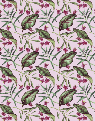 Blackout roller blind tropical leaves print