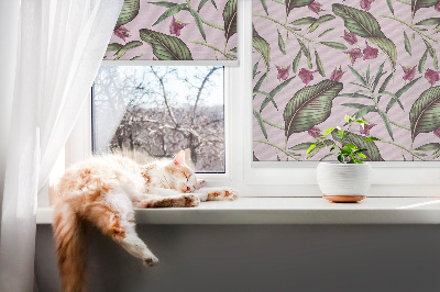 Blackout roller blind Tropical leaves