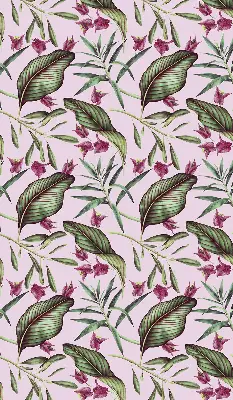 Blackout roller blind tropical leaves print