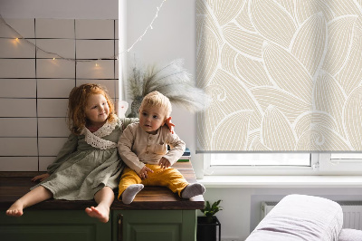 Blackout roller blind for window Leaves
