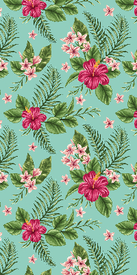 Fabric roller blind for window Exotic plants