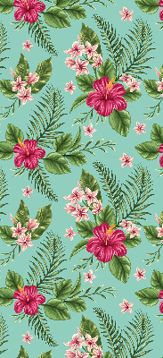 Fabric roller blind for window Exotic plants