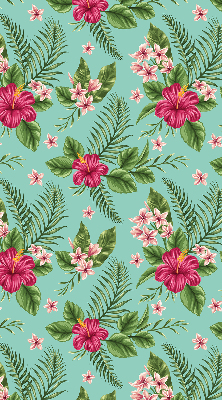 Fabric roller blind for window Exotic plants