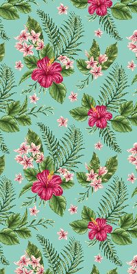 Fabric roller blind for window Exotic plants