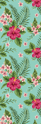 Fabric roller blind for window Exotic plants