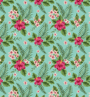 Fabric roller blind for window Exotic plants