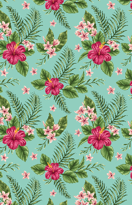 Fabric roller blind for window Exotic plants
