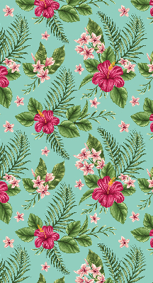 Fabric roller blind for window Exotic plants