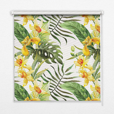Blackout roller blind Yellow flower