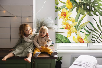 Blackout roller blind Yellow flower