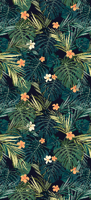 Blackout roller blind Tropical leaves and flowers