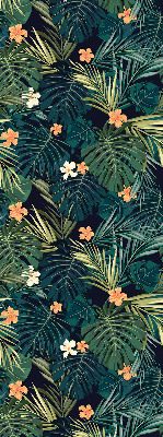 Blackout roller blind Tropical leaves and flowers