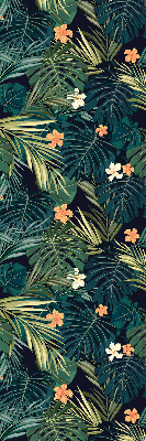 Blackout roller blind Tropical leaves and flowers