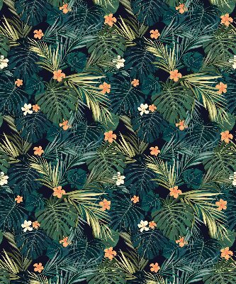 Blackout roller blind Tropical leaves and flowers
