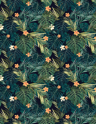 Blackout roller blind Tropical leaves and flowers