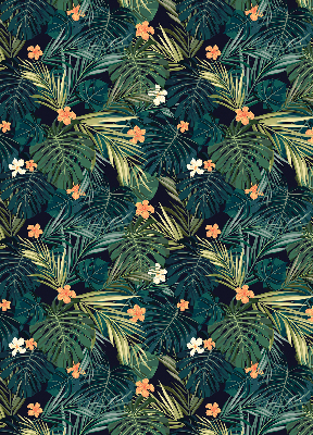 Blackout roller blind Tropical leaves and flowers